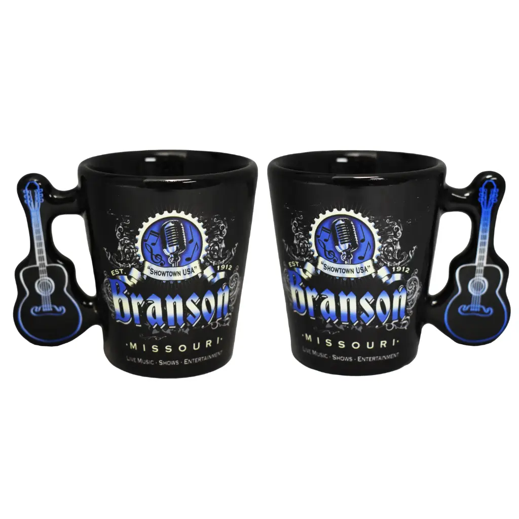Elvis Presley Shot Glass - Blue Guitar Shape With Unique Handle